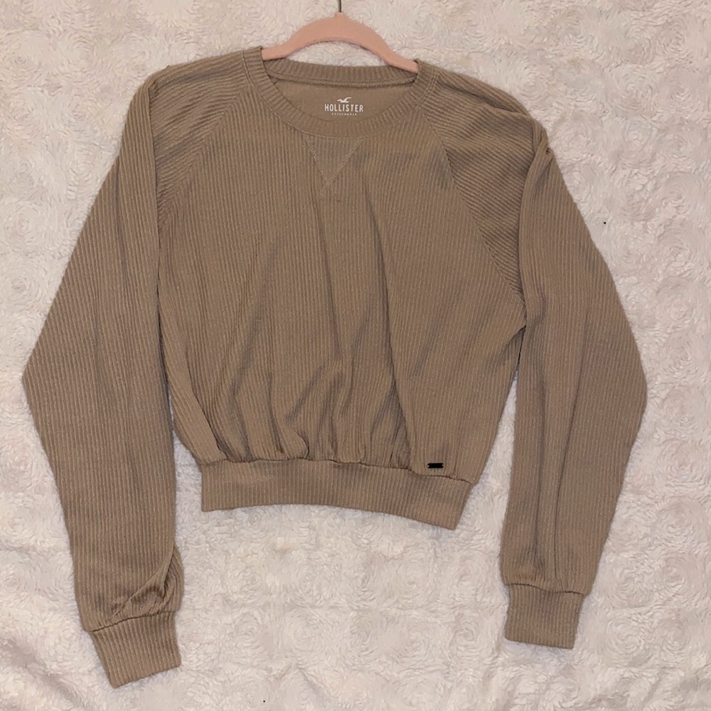 Tan Textured Long Sleeve/ “Boyfriend Tee”